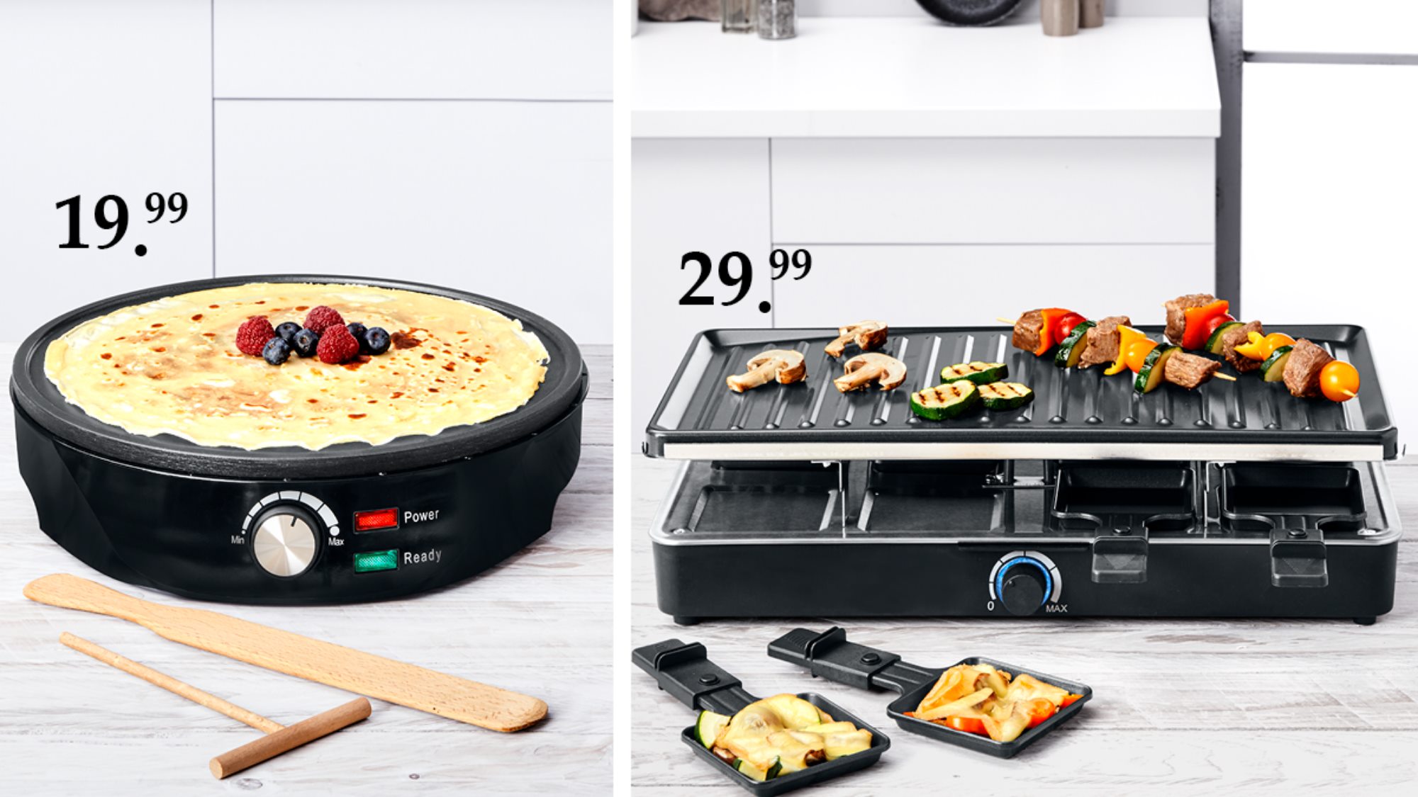 Klarstein Bistecca - Raclette-Grill, 1200 Watt, 2-in-1