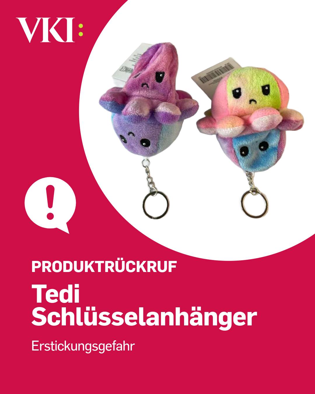 Produktrückruf ⚠️ Tedi ruft Kraken-Schlüsselanhänger zurück. Grund: Erstickungsgefahr. 👉 vki.at/rueckruf/tedi-schluesselanhaenger-krake