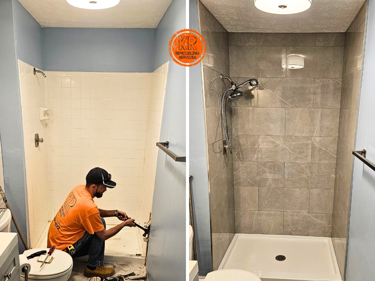 KR - 🚿 Hamilton bathroom remodel — before after Clean, custom tile ...