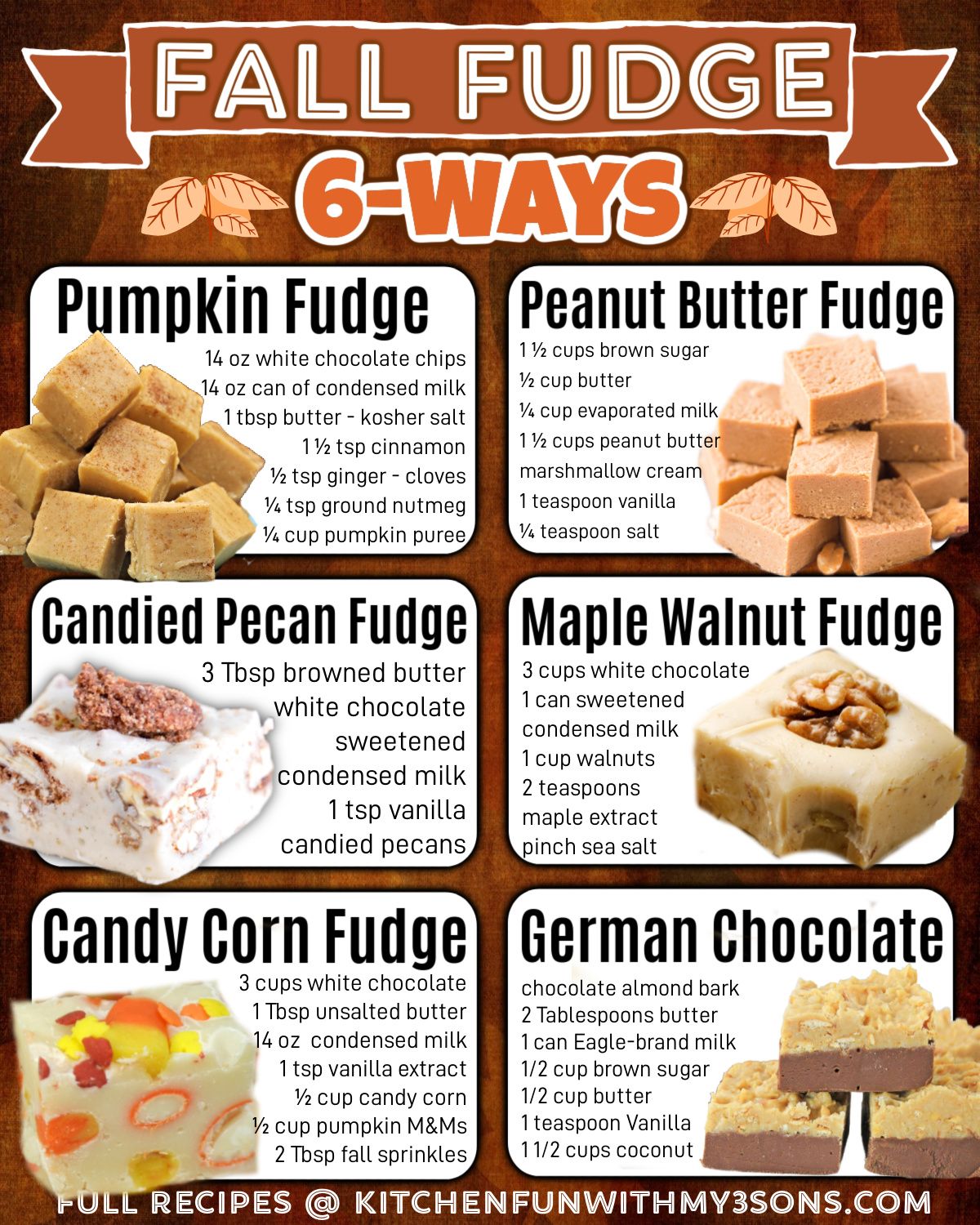 Kitchen - FALL FUDGE RECIPES - 6 Ways! 🍂 Pumpkin Fudge - https ...