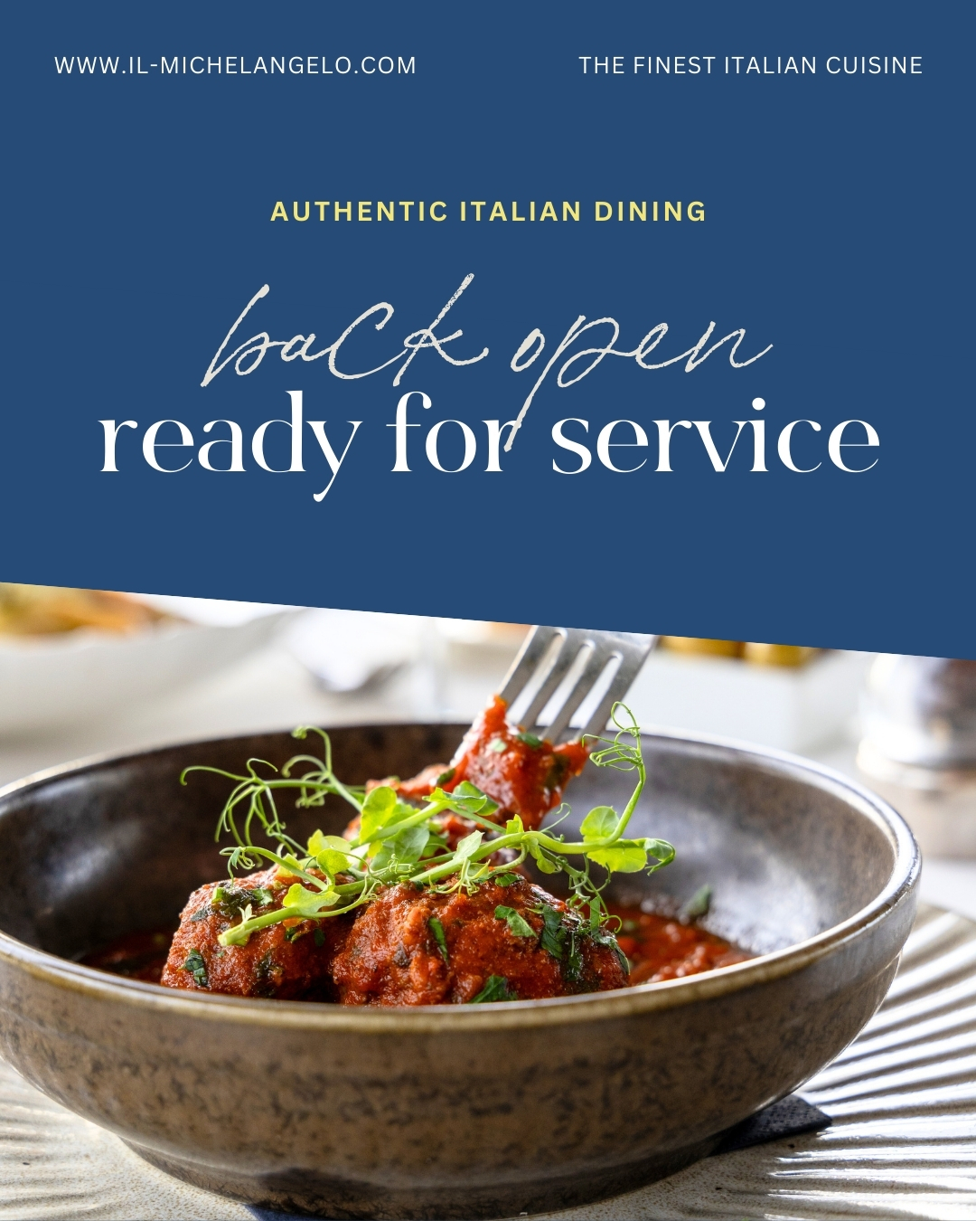 We’re back open and ready for... - Il Michelangelo Weston | Facebook