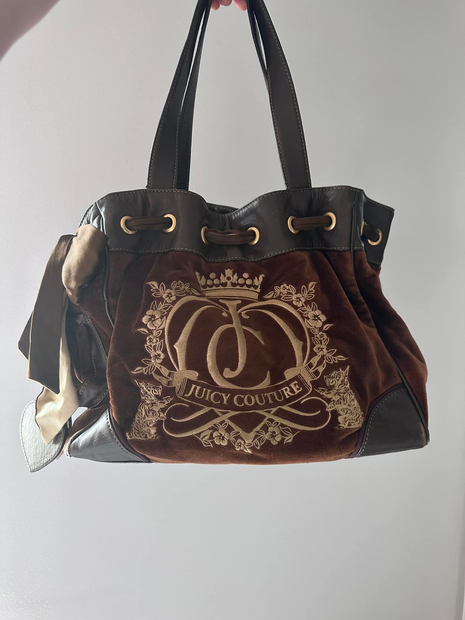 Prada Vintage Brown Velvet Shoulder Bag JZC1721 Rare vintage from 