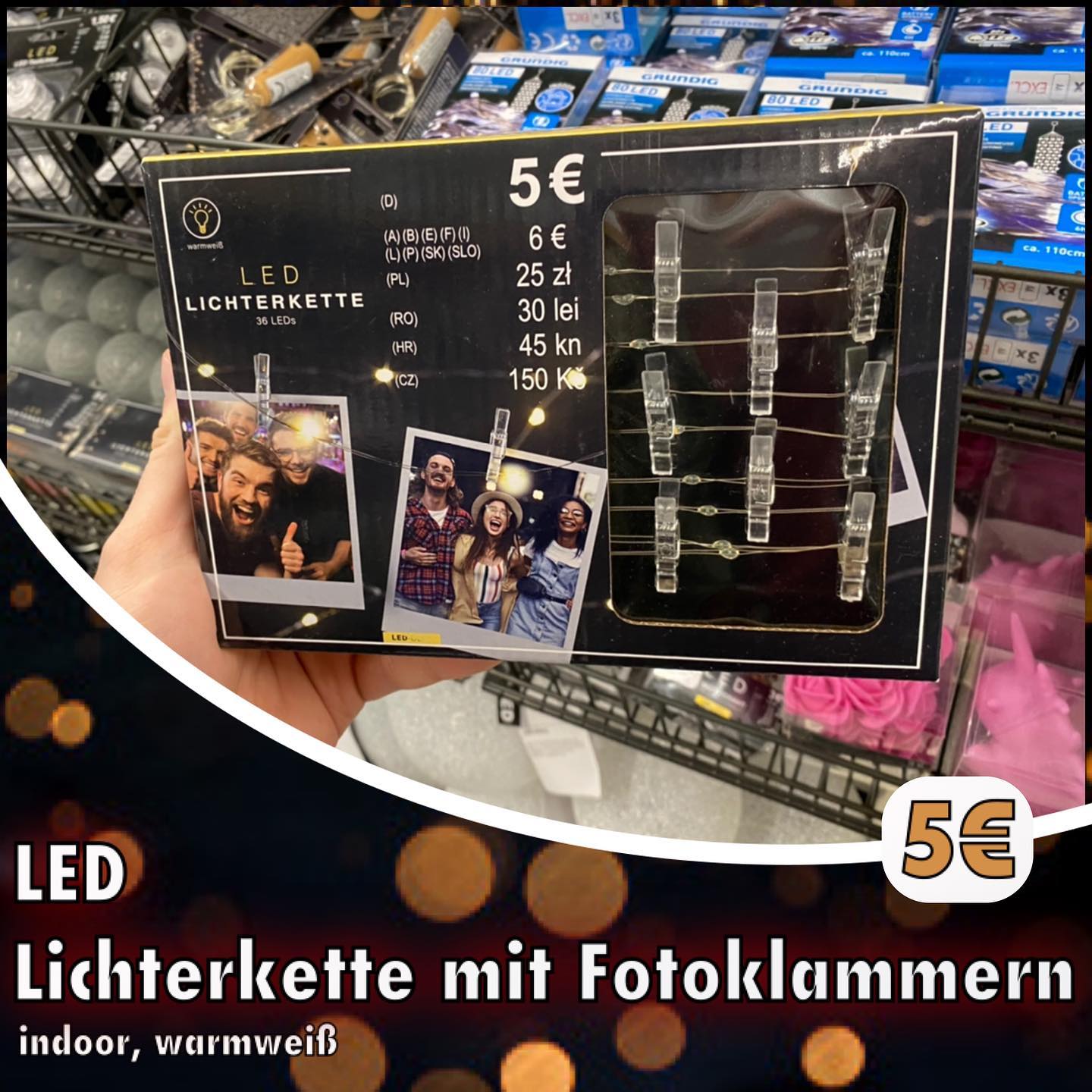Dein persönliches Deko-Highlight für Wohnzimmer, Schlafzimmer oder Flur. ✨ • • • #home #decoration #led #zuhause #lichterkette #fotos #persönlich #dekoliebe #tedi #wohlfühlen