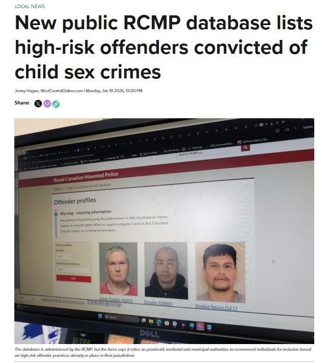 🚨👮 New public RCMP database lists... - West Central Online | Facebook