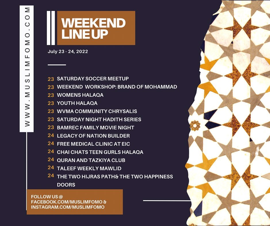 Muslim FOMO - Weekend Line up of some of the Muslim Bay... | Facebook