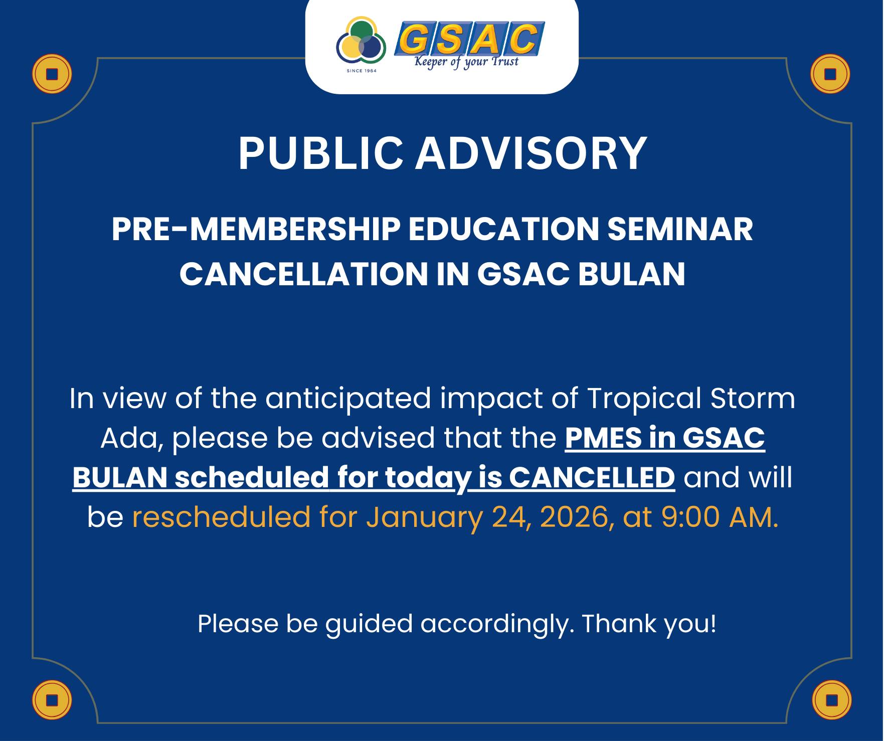 PUBLIC ADVISORY... - Gubat St Anthony Cooperative - GSAC | Facebook