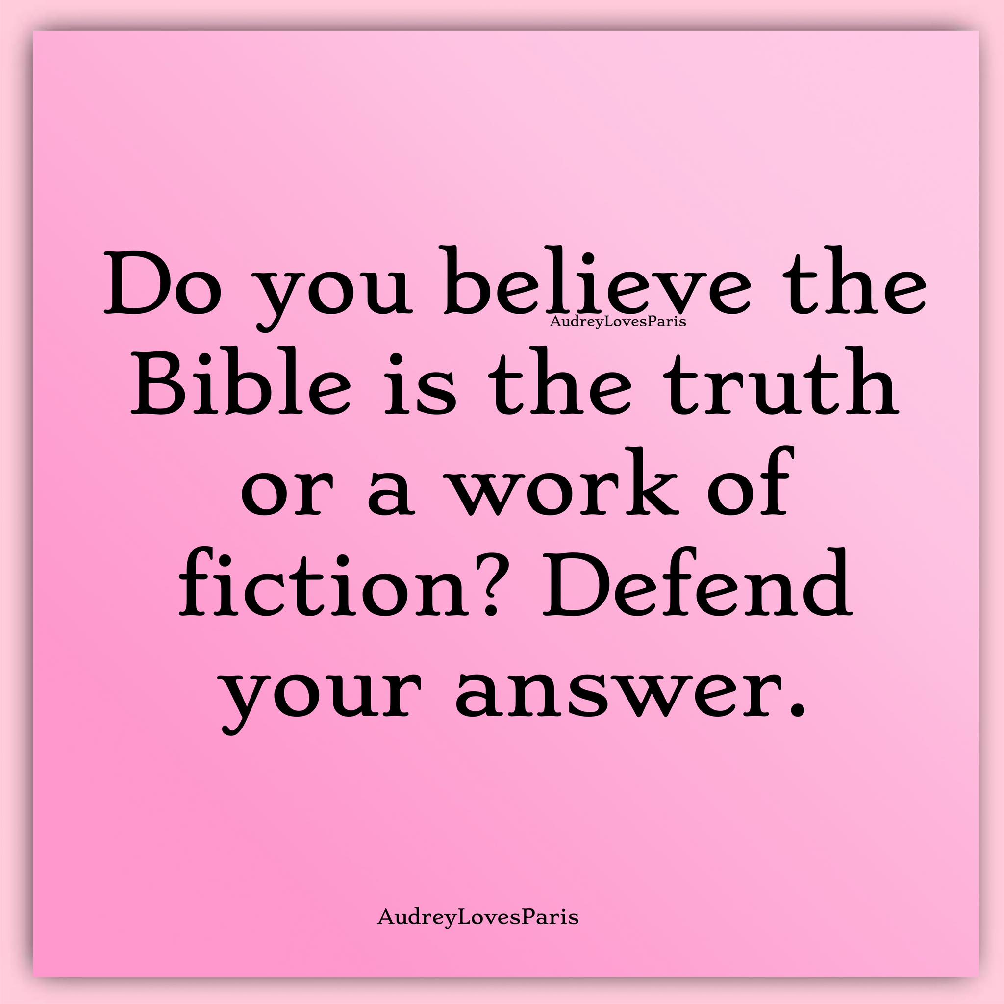 Audrey - Give your opinion on this matter by discussing the question ...