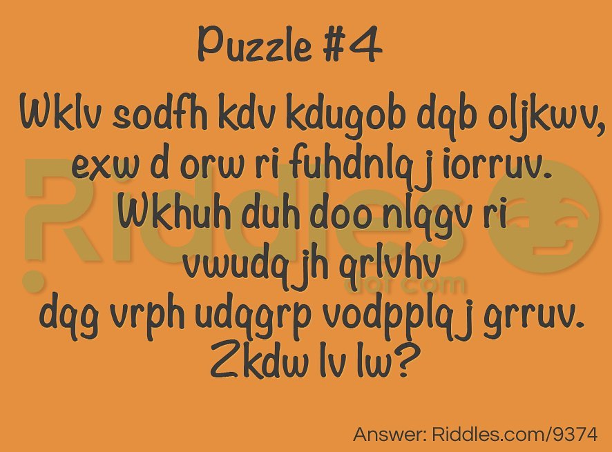 Riddles.com - Coded riddle puzzle. Can you solve it? Go to...