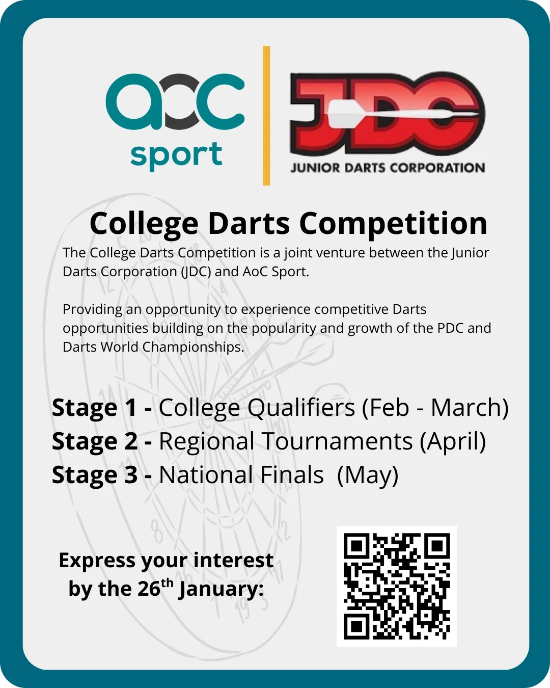 AoC - 🎯 The College Darts Competition is here! AoC Sport & Junior Darts ...
