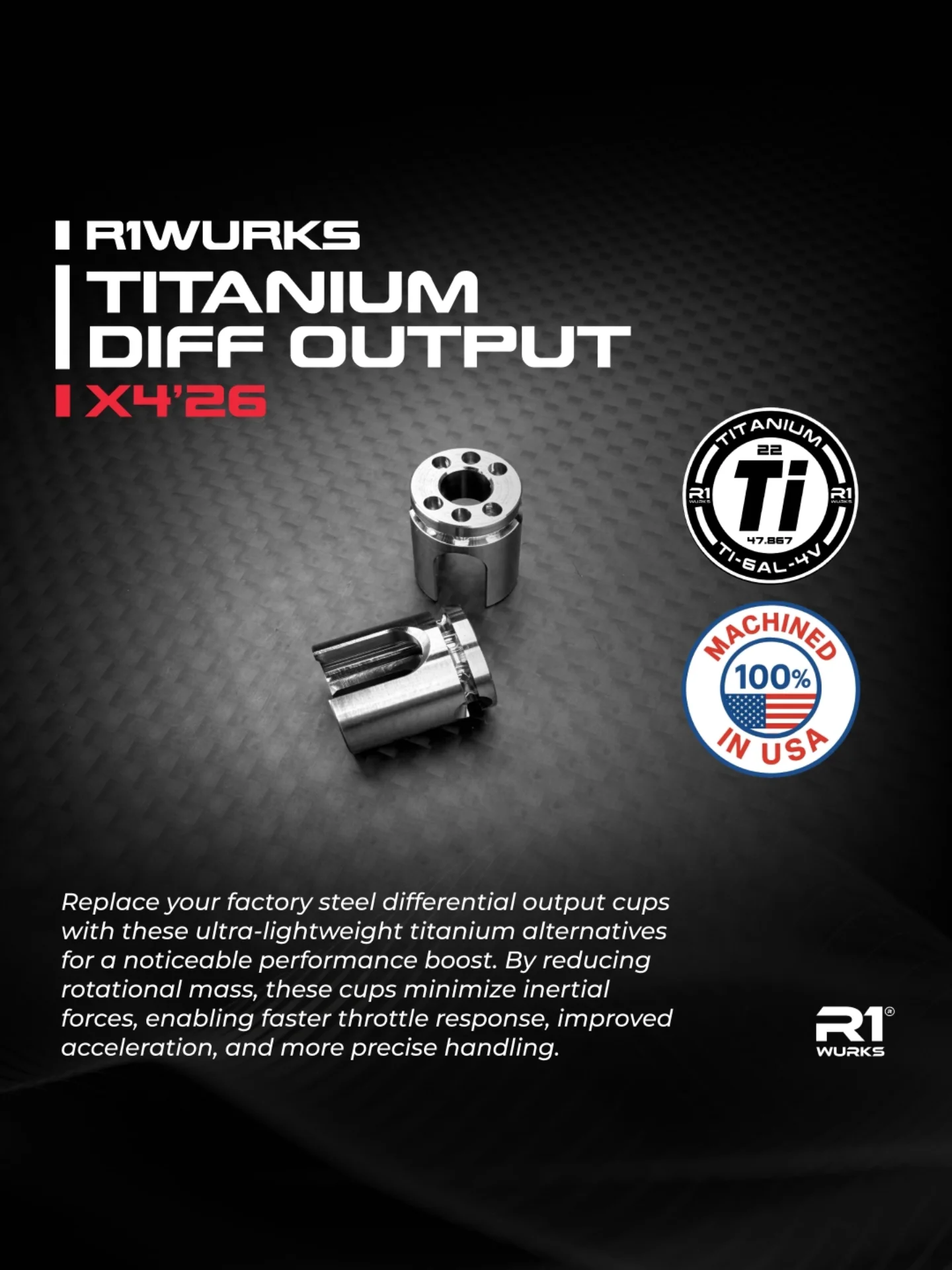 R1 Wurks - New Product R1WURKS Titanium Diff Output,... | Facebook