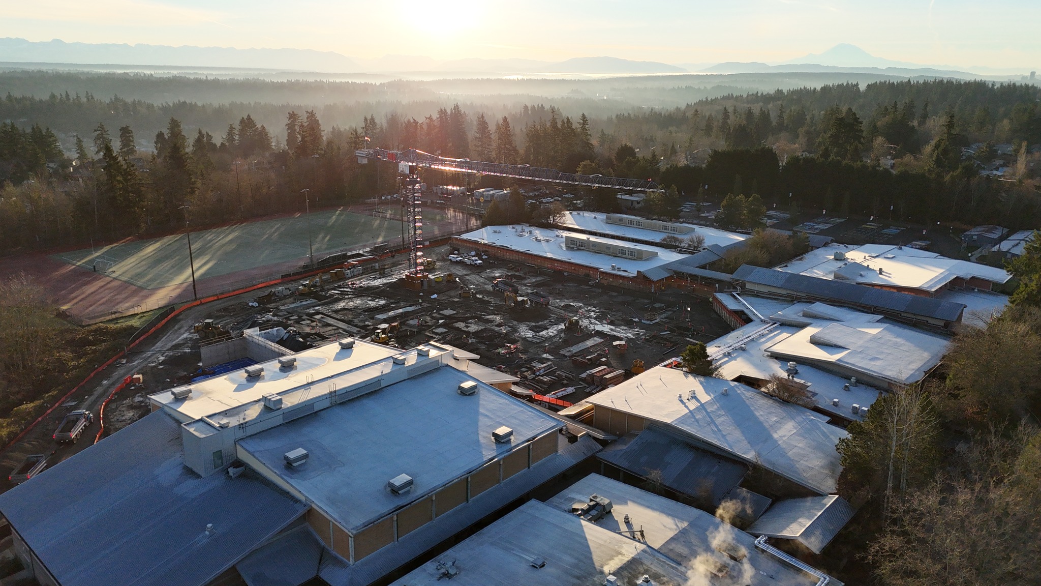BNBuilders - Sunrise on site at Inglemoor High School. 🌅... | Facebook