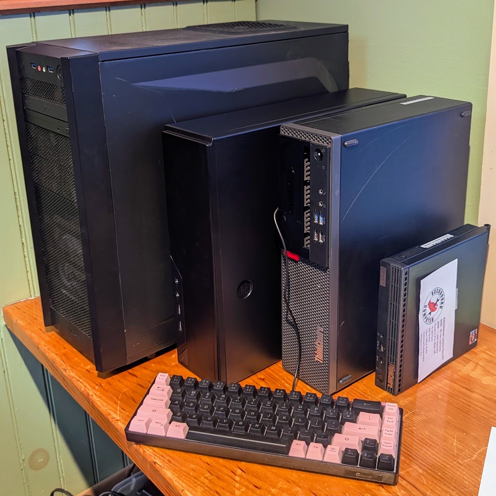Rockbound - Desktop Computer Lineup: Left is a full size case; once a ...