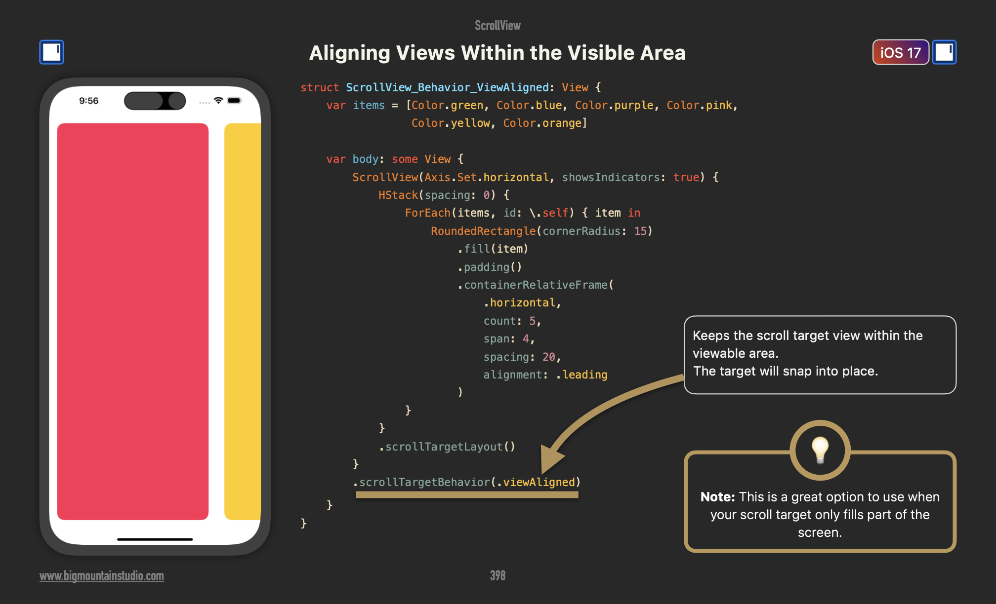 How do I align scroll views in... - Big Mountain Studio | Facebook
