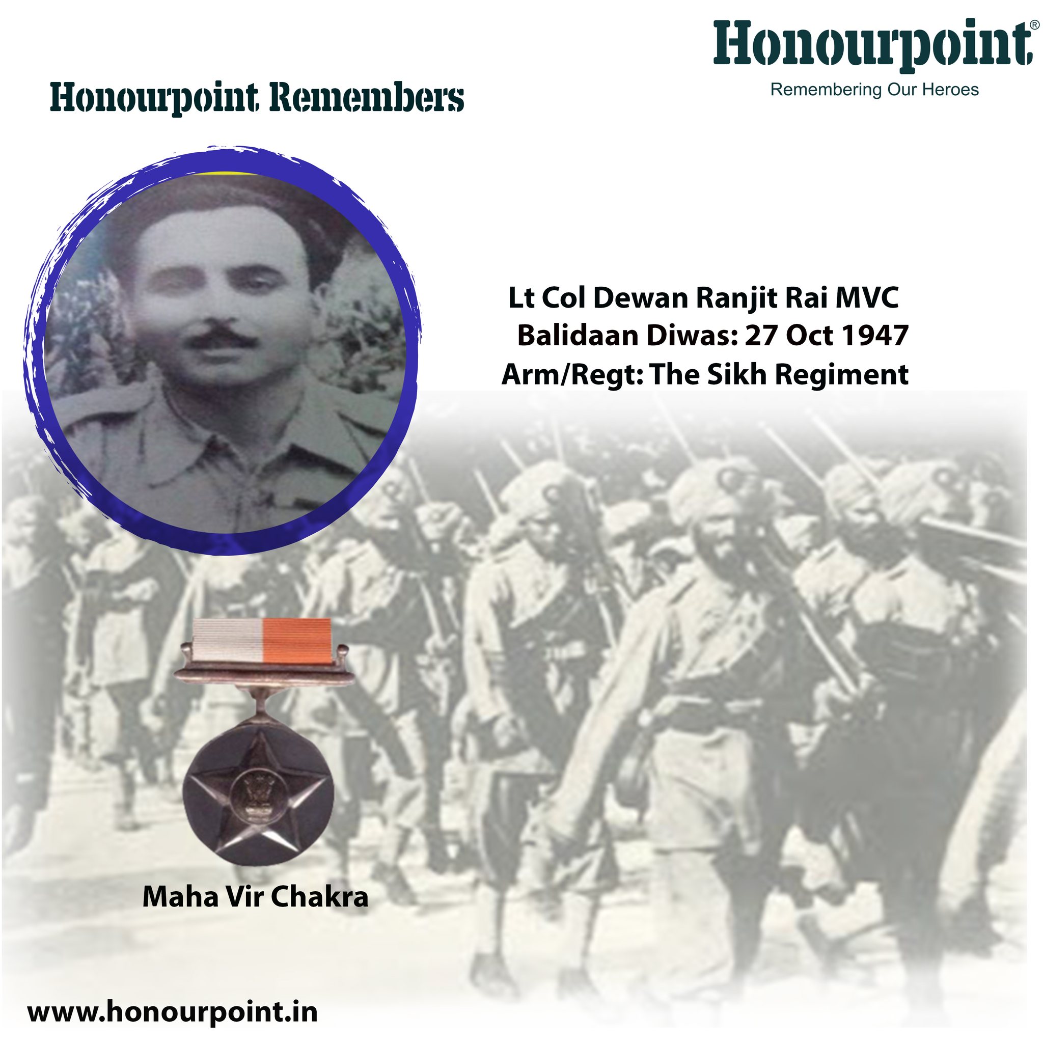 Honourpoint - #Honourpoint remembers Lt Col Dewan Ranjit... | Facebook