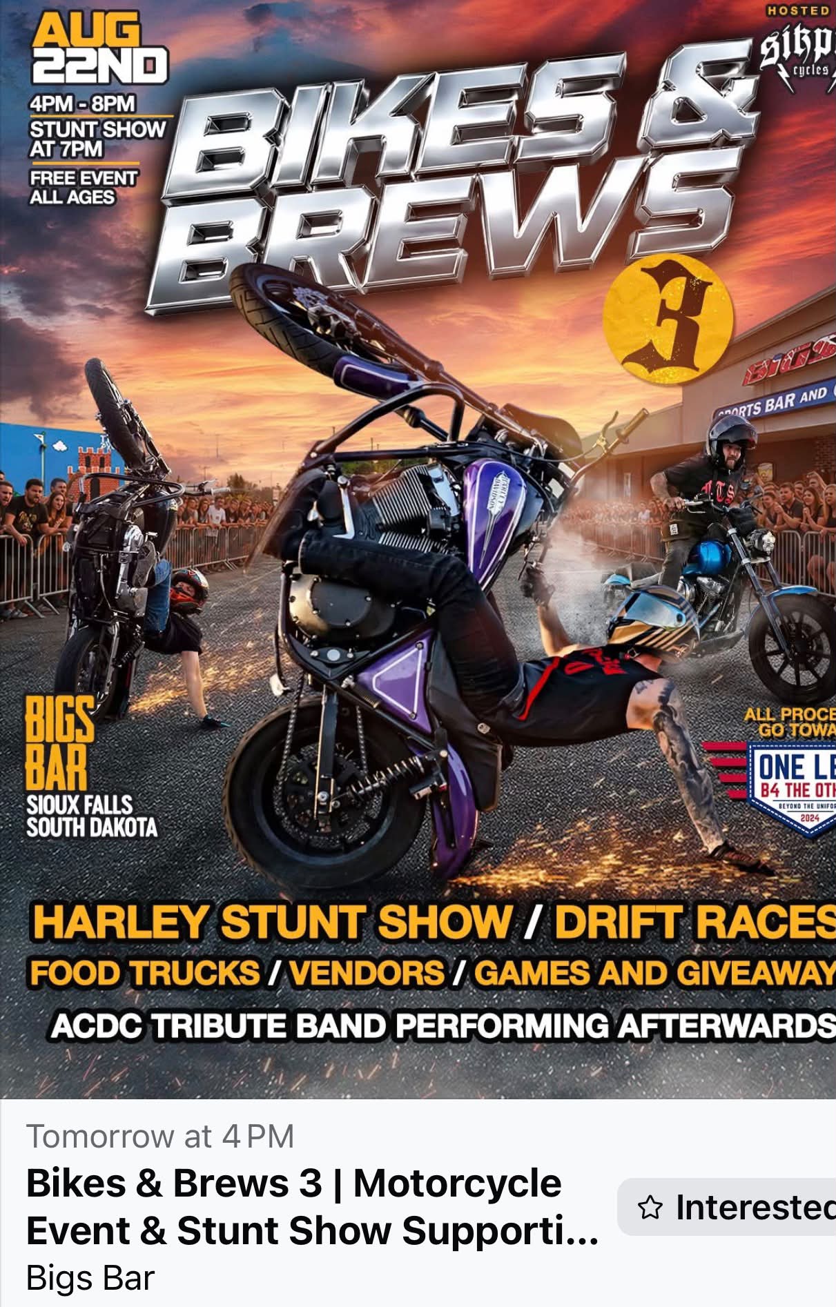 Bikes and Brews 3 stunt show in Sioux Falls, South Dakota (August