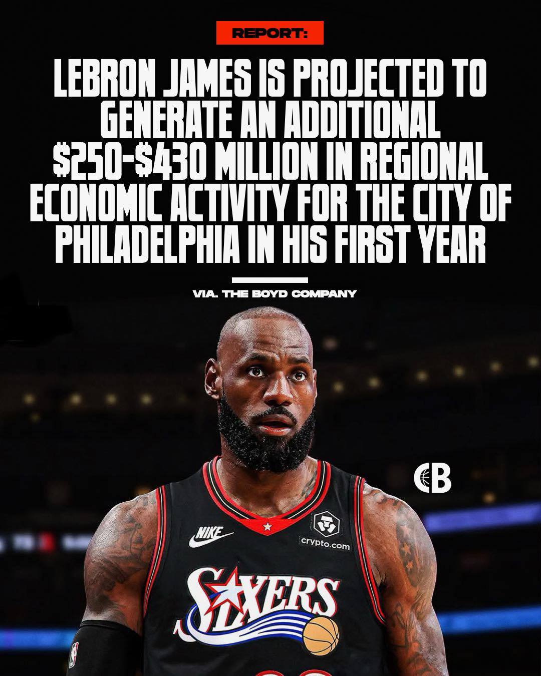 mi REPORT: LeBron James is projected to generate an additional $250