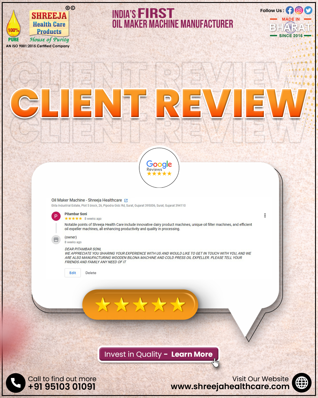 Shreeja - ⭐🤝 CLIENT REVIEW | TRUSTED BY MANY Proud to be recognized as ...