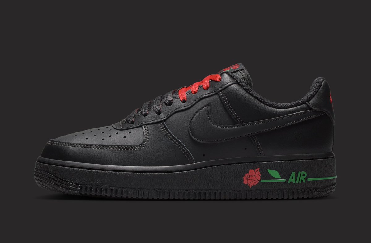 Nike Air Force 1 Low 'Black Roses' drops today, $130 🥀 Who's