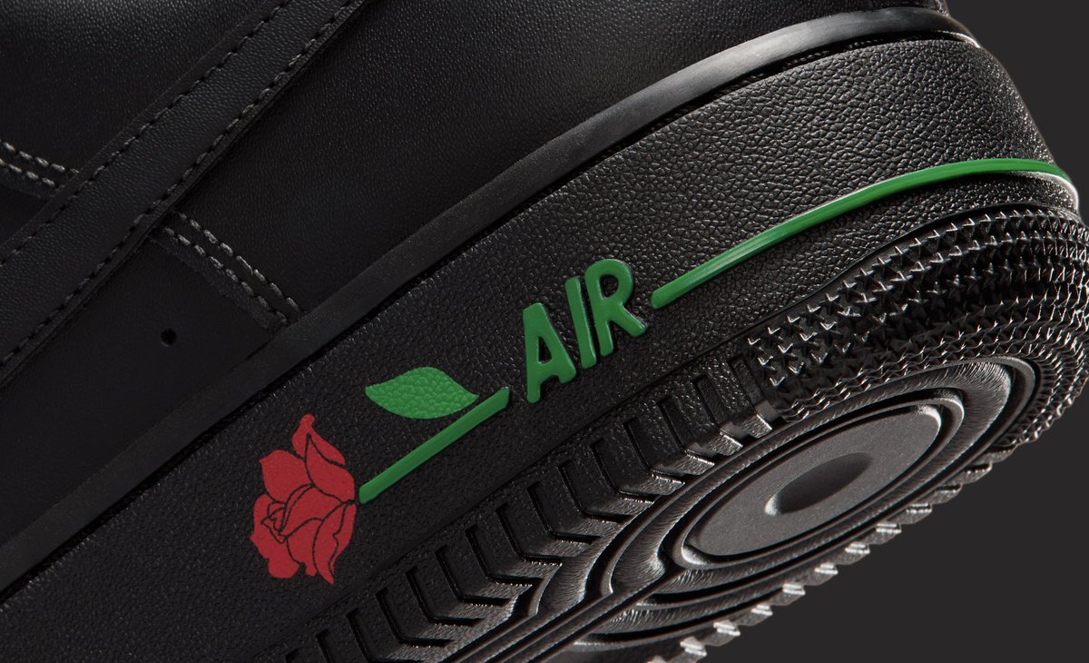Nike Air Force 1 Low 'Black Roses' drops today, $130 🥀 Who's