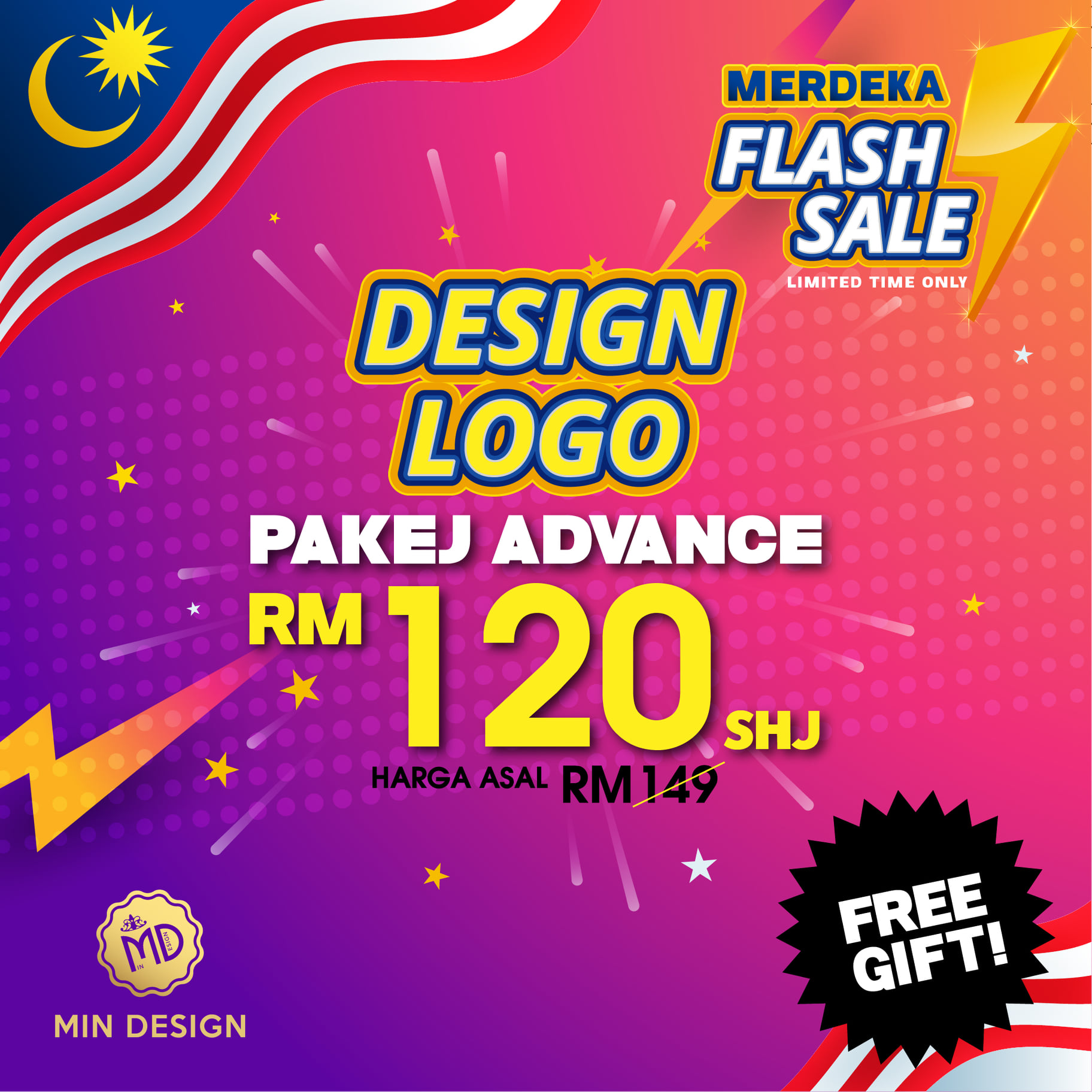 🇲🇾 🇲🇾 MERDEKA FLASH SALES... - MIN Design - Pakar Design Logo