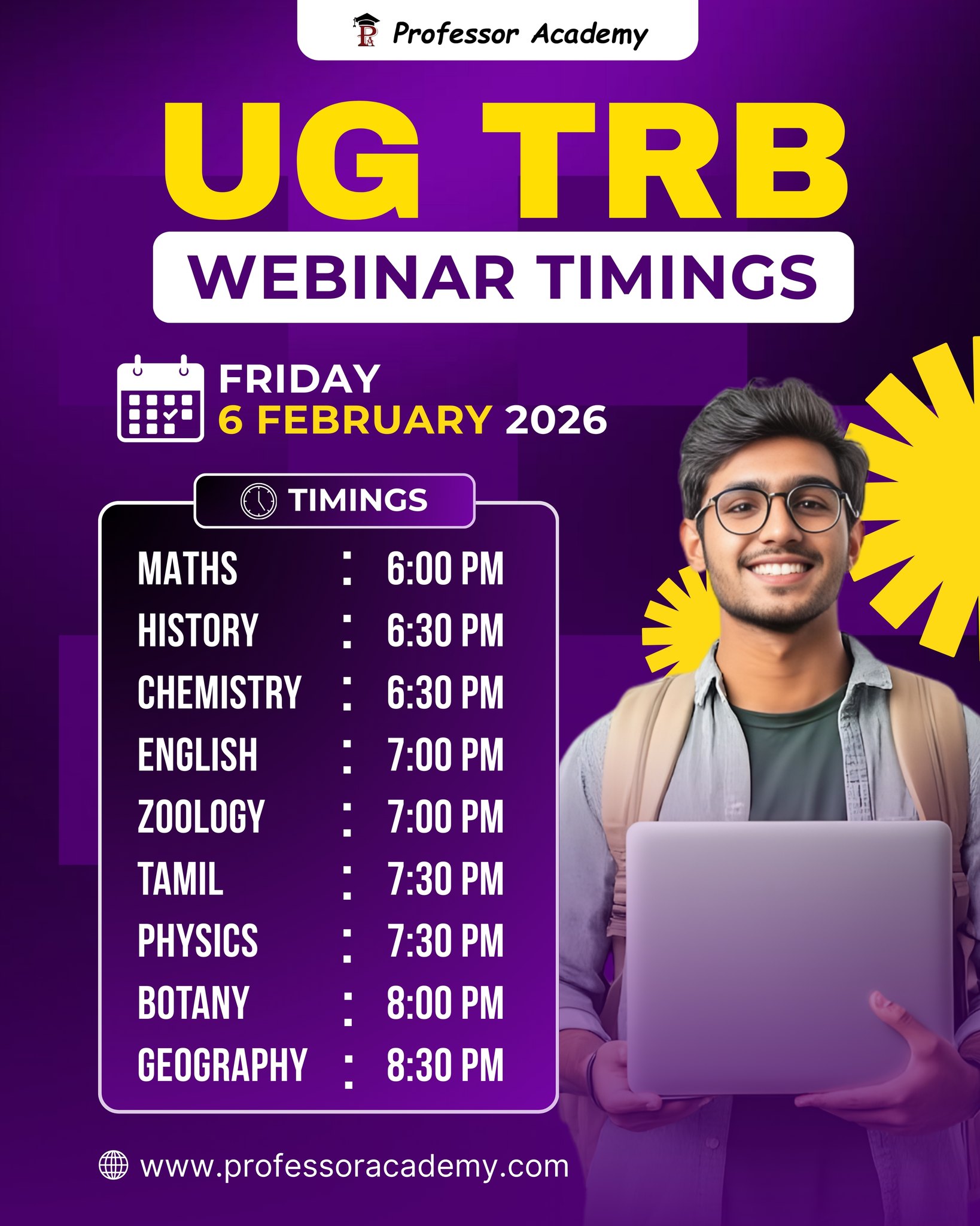 Professor - Dear Aspirants, Please find below the schedule for today’s ...