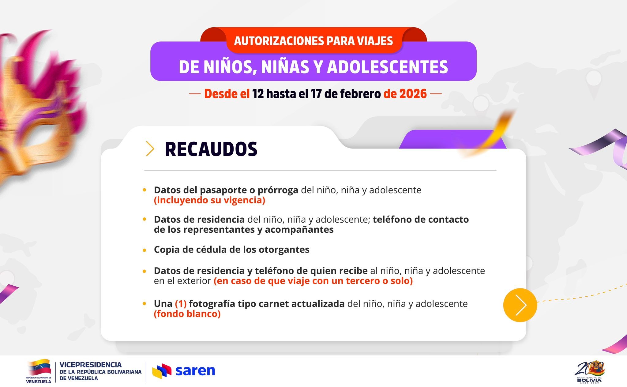 Saren En Línea. - #DeInterés ️ Conoce los recaudos a... | Facebook