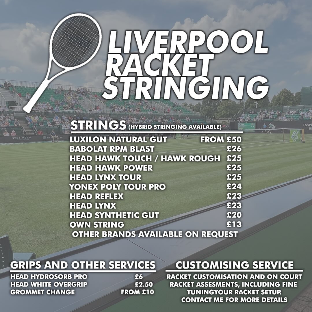 🎾 Our 2026 Pricelist for... - Liverpool Racket Stringing | Facebook