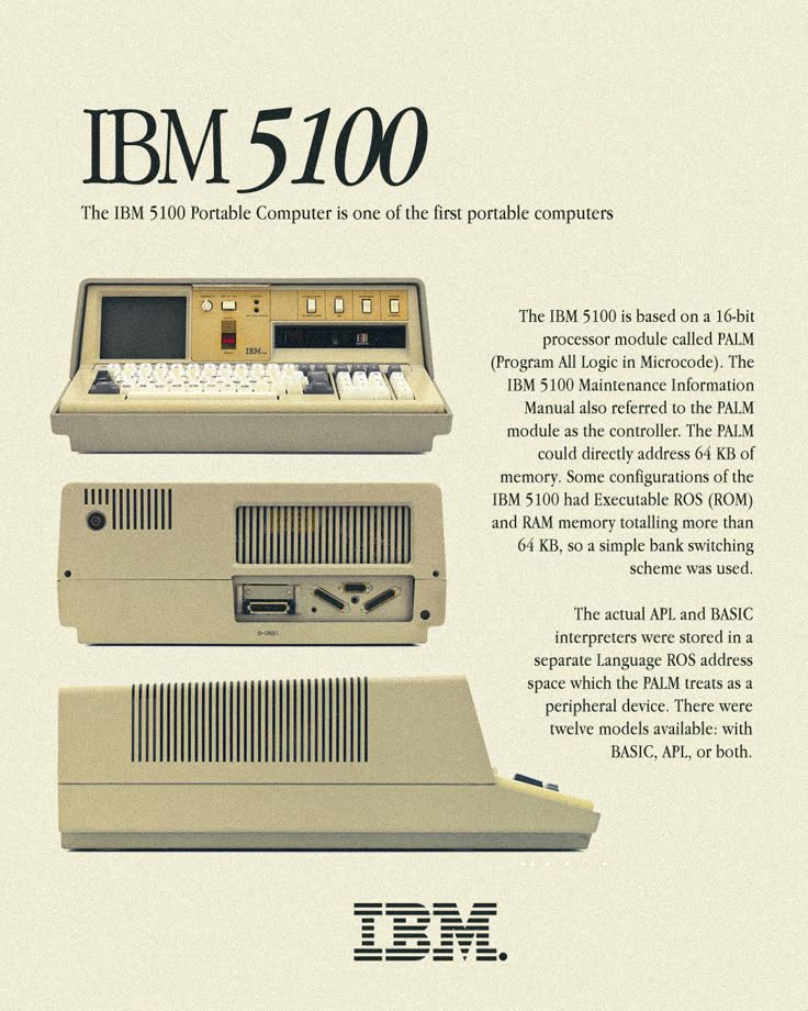Old - The IBM 5100 Portable Computer debuted in September 1975, marking ...