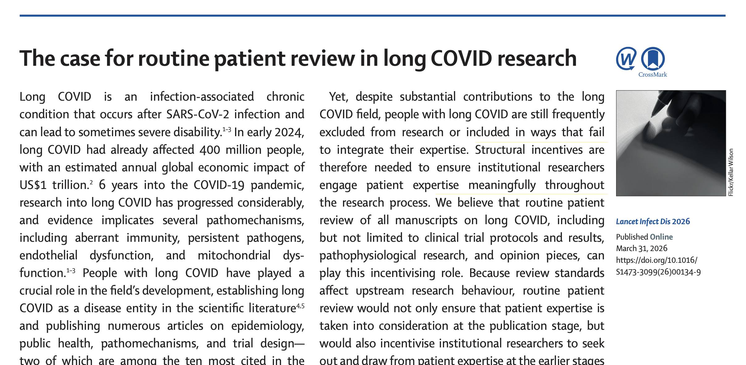 1) A new article in The Lancet Infectious Diseases calls for