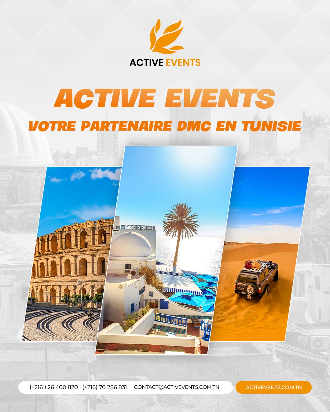 Active_Events - 𝐀𝐜𝐭𝐢𝐯𝐞 𝐄𝐯𝐞𝐧𝐭𝐬: 𝐕𝐨𝐭𝐫𝐞 𝐩𝐚𝐫𝐭𝐞𝐧𝐚𝐢𝐫𝐞 𝐃𝐌𝐂 𝐞𝐧 𝐓𝐮𝐧𝐢𝐬𝐢𝐞. 👉 Nous ...