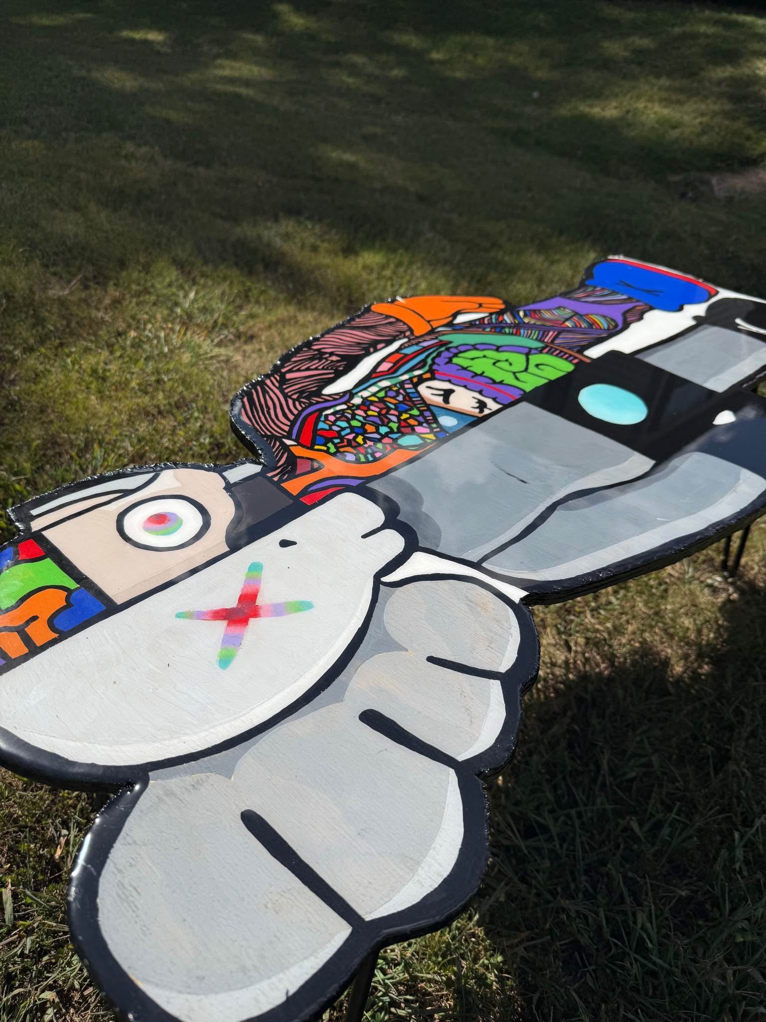 KAWS Dissected Companion Resin Wood Acrylic Painted Statue/Coffee Table ...