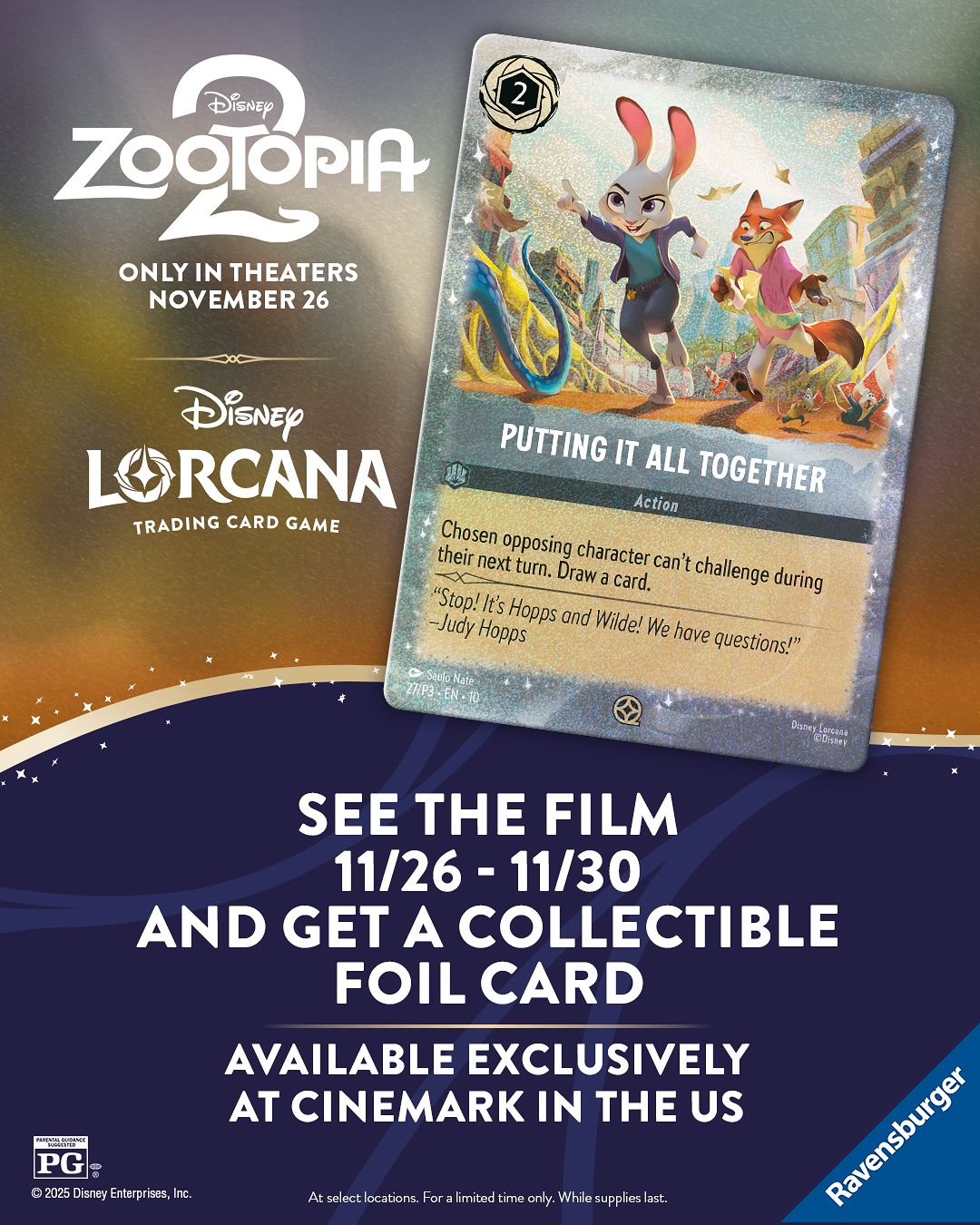 zootopia 2 lorcana cards 2025 Disney EN P3 #27 Putting It All Together PSA 9  Burbank ZOOTOPIA 2- PROMO FOIL CARD