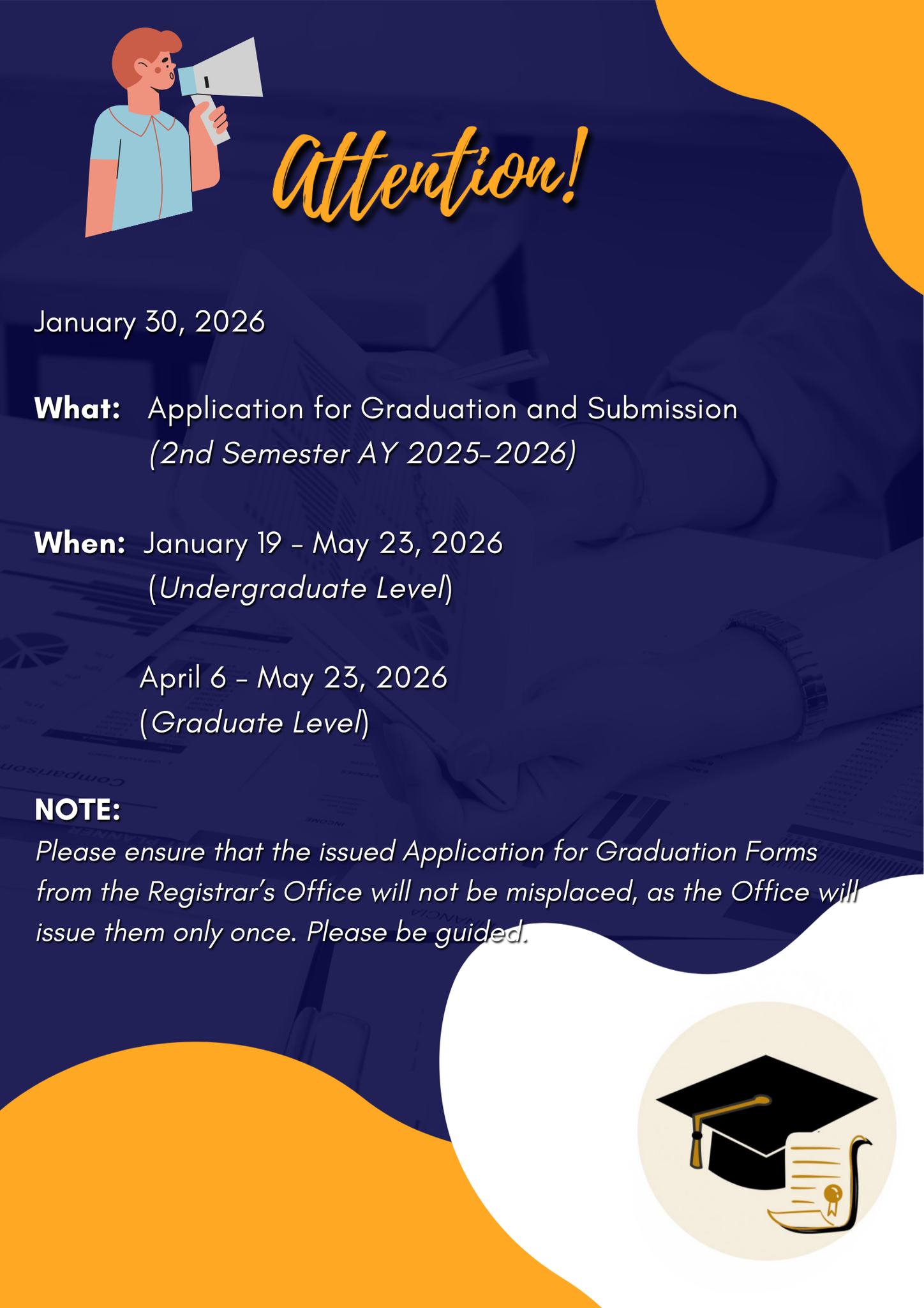 USTP - Application for Graduation for the 2nd Semester AY 2025-2026 ...