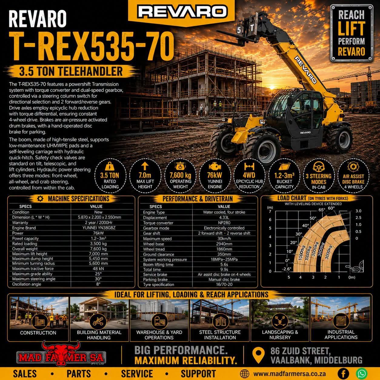 Built for reliability. Sold with integrity. T-REX 535-70