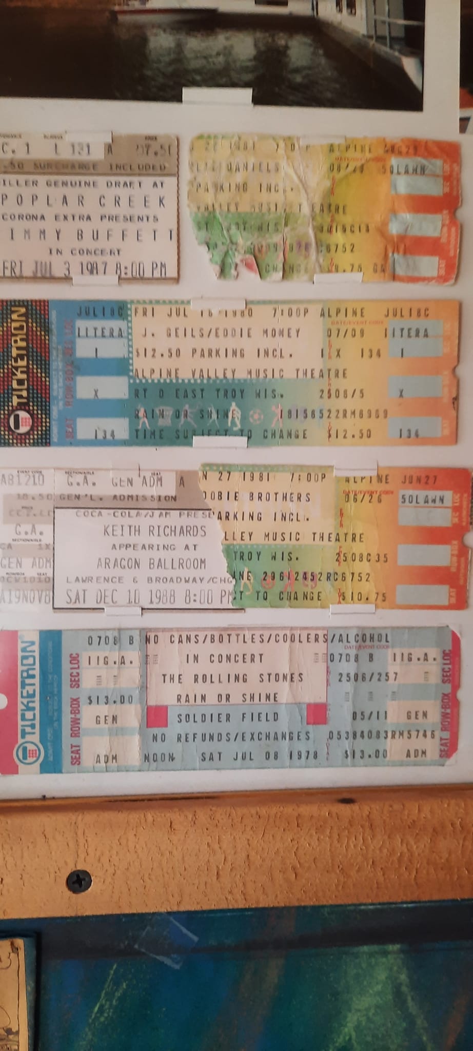 Some old time rock and roll tickets from my past