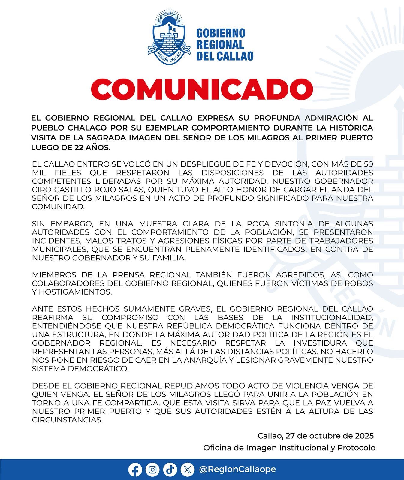 Canal Callao - Gobierno Regional del Callao EMITE... | Facebook