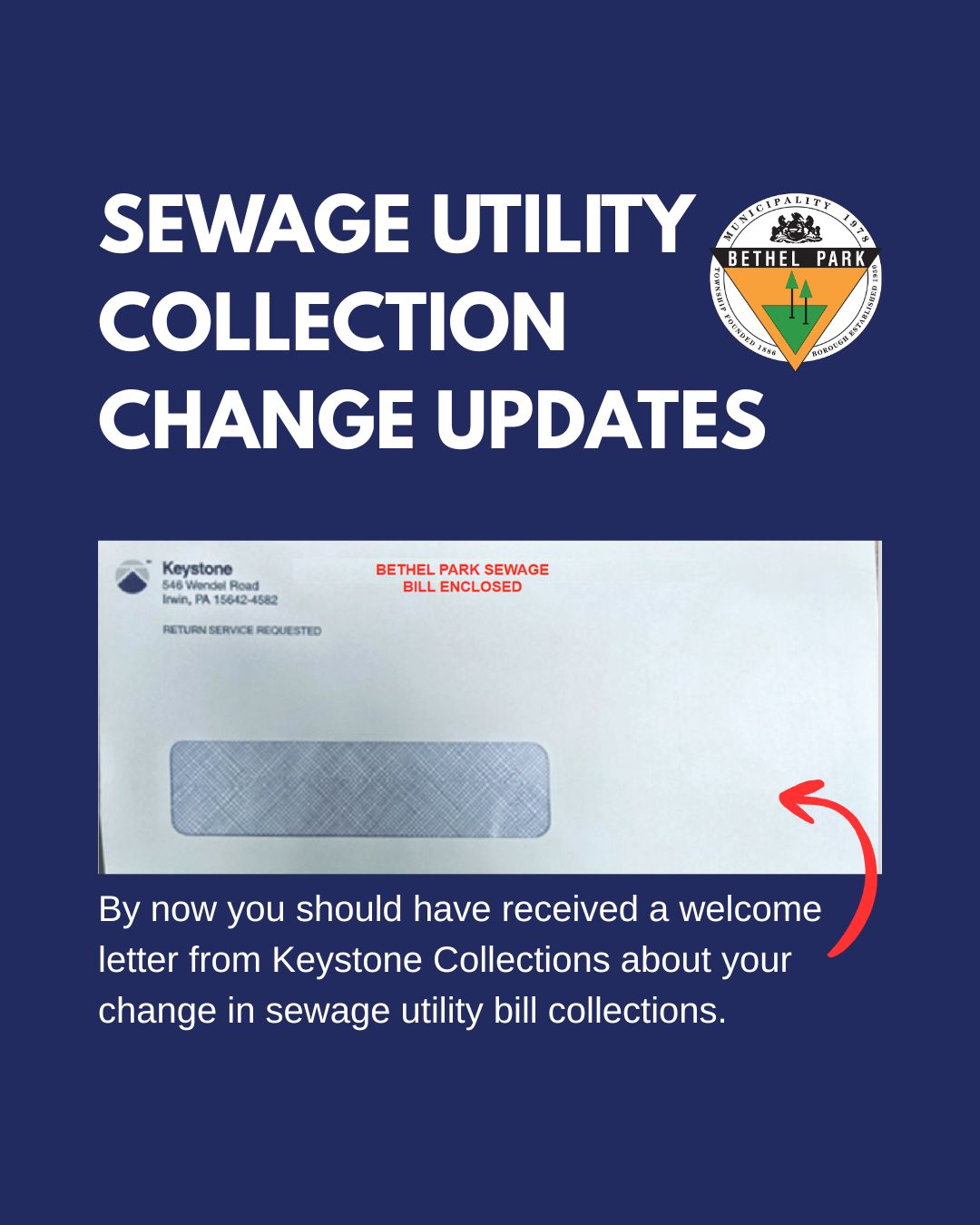 ‼️SEWAGE UTILITY COLLECTION... - Municipality of Bethel Park | Facebook