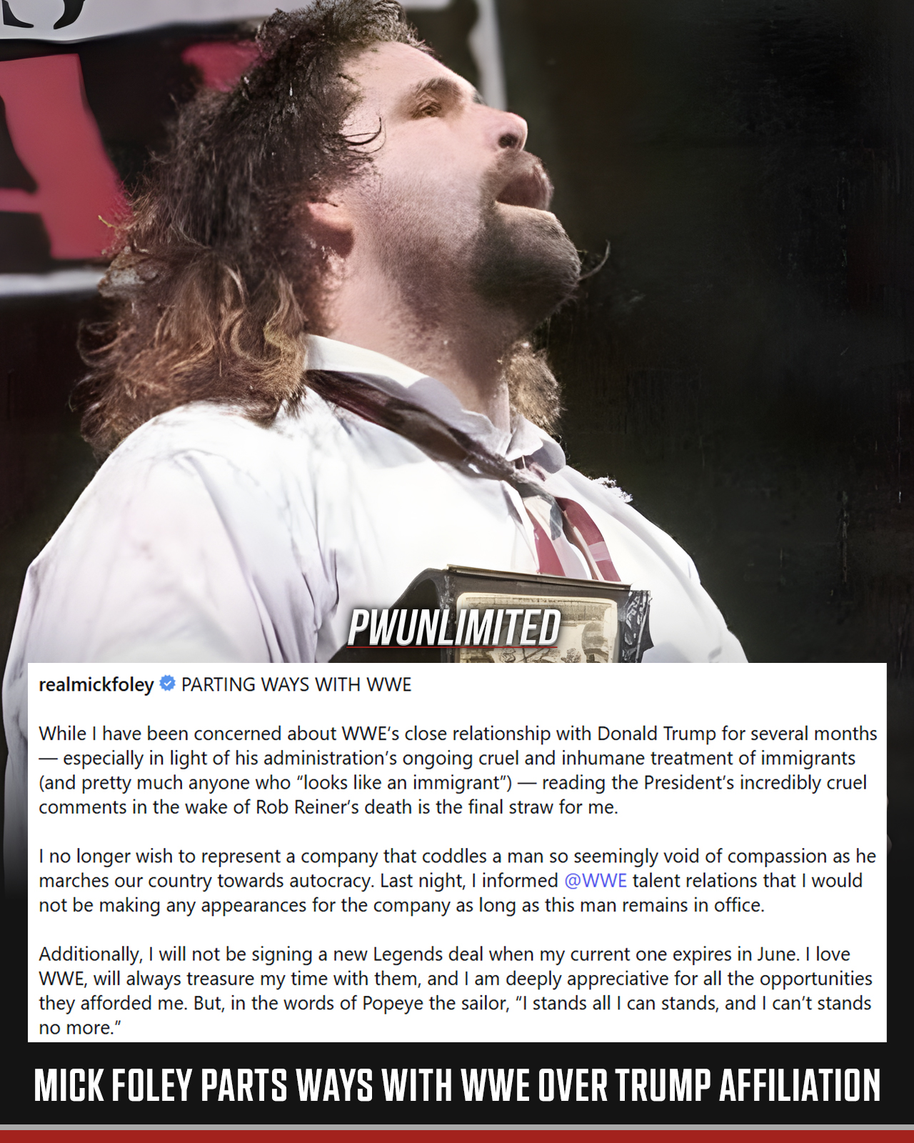 Pro - Former WWE Champion & Hall of Famer Mick Foley has announced that ...