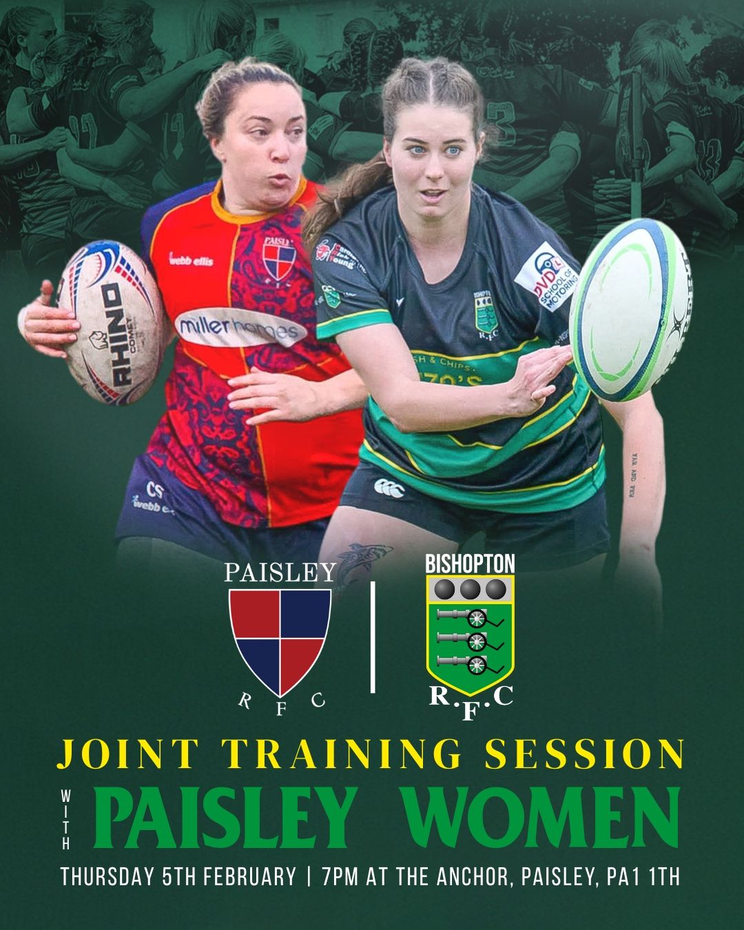 Bishopton - LADIES | JOINT TRAINING SESSION 💚🏉 We’re teaming up with ...