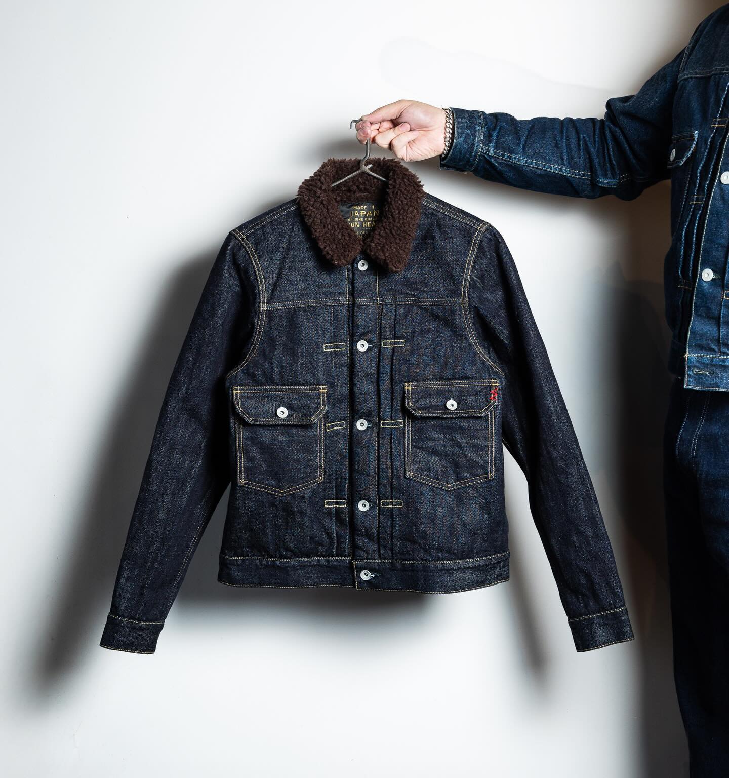 We have fleece lined Iron Heart Type II denim jackets this week to