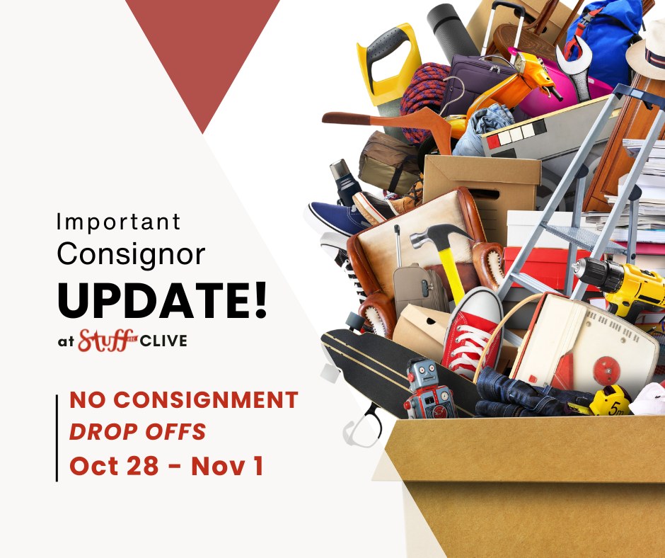 Stuff Etc Clive - 🚫 Consignment Drop-Offs on Pause 🚫 Just... | Facebook