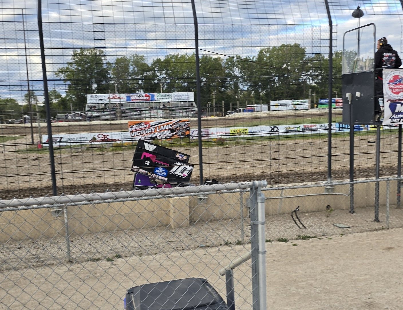 Derek - Now at the home track Wilmot Raceway to cheer on Nathan Crane ...