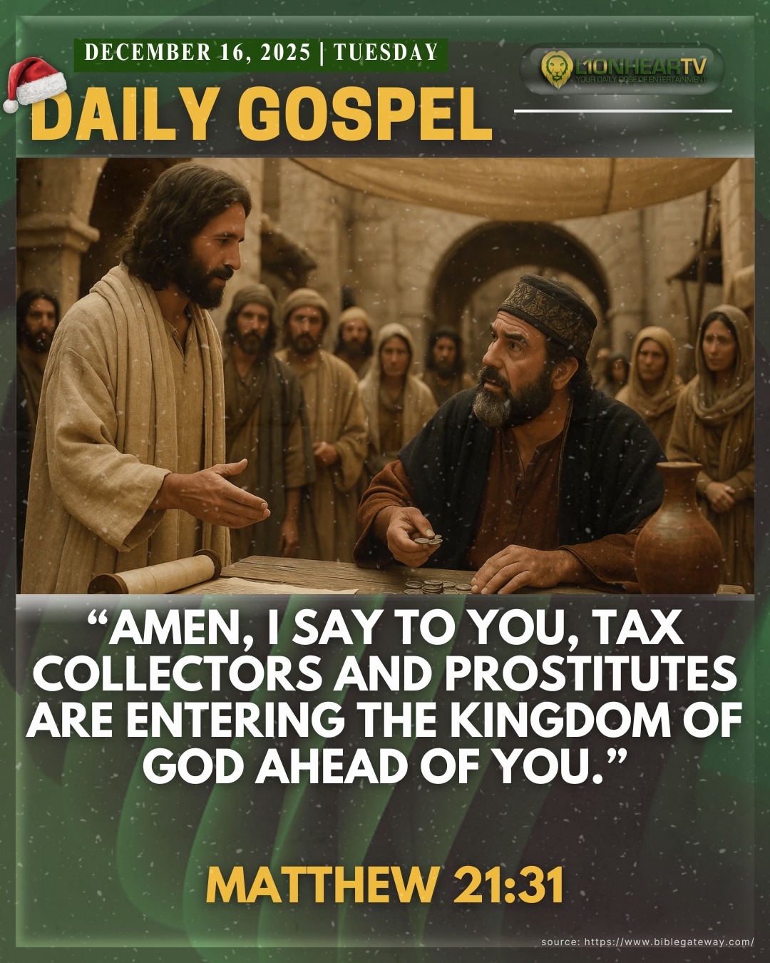 LionhearTV - Gospel of the day | Tuesday, December 16, 2025 (Matthew 21 ...