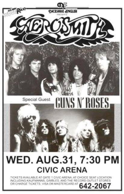 Poster promoting a concert featuring Aerosmith with Special Guest