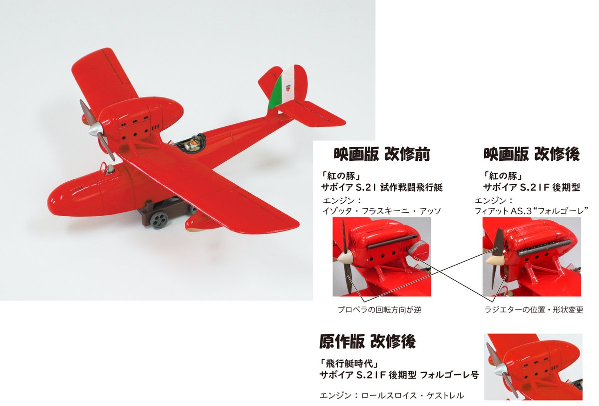 再生産出荷しました】 紅の豚 サボイアS.21F 原作版・後期型
