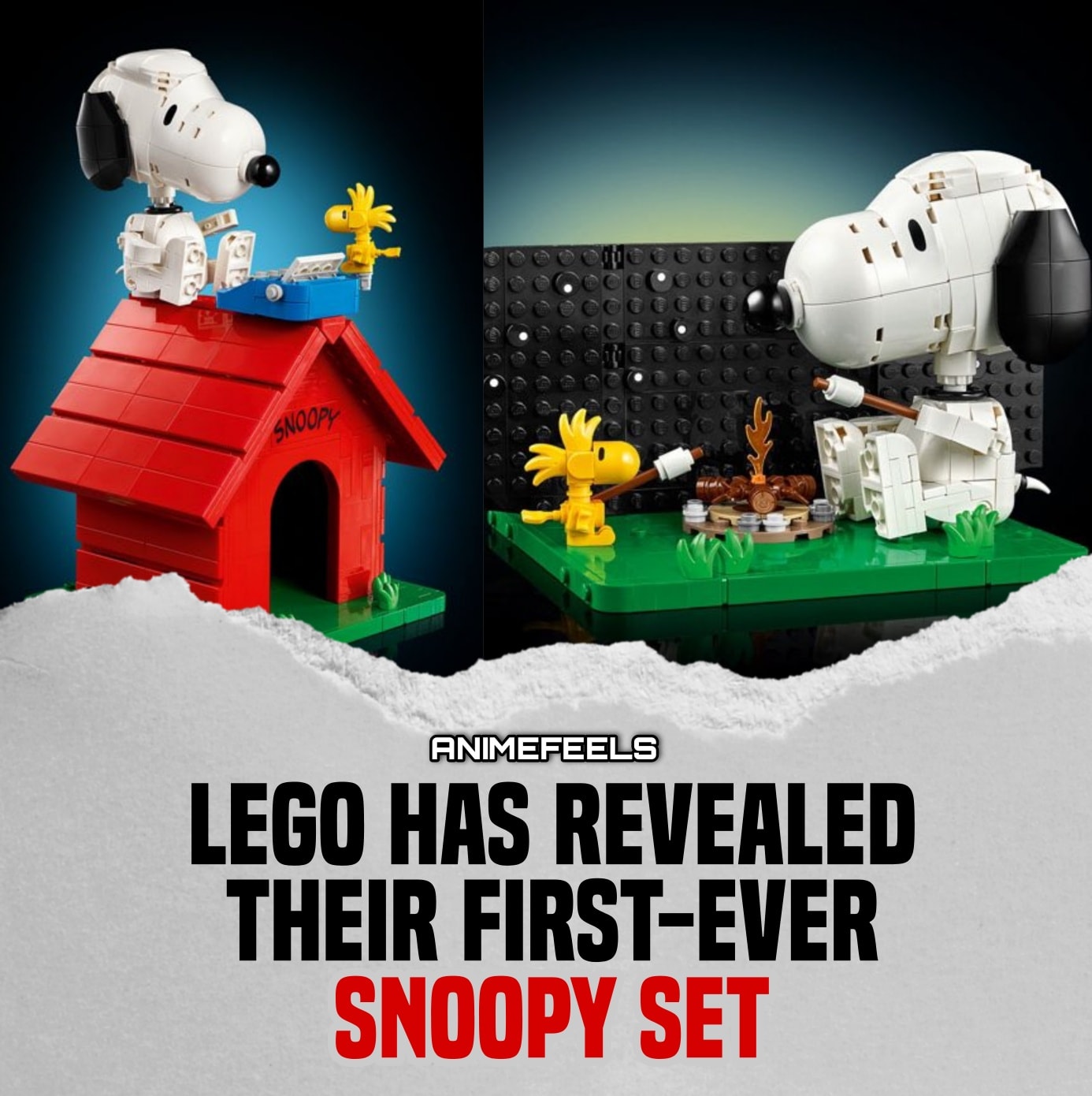 LEGO has revealed its first-ever Peanuts: Snoopy set, built up of