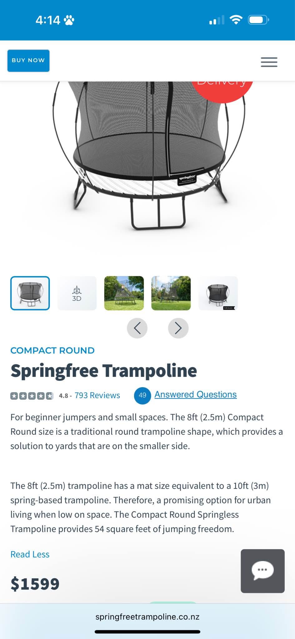 Springfree compact round trampoline - Trampolines - Havelock North, New ...