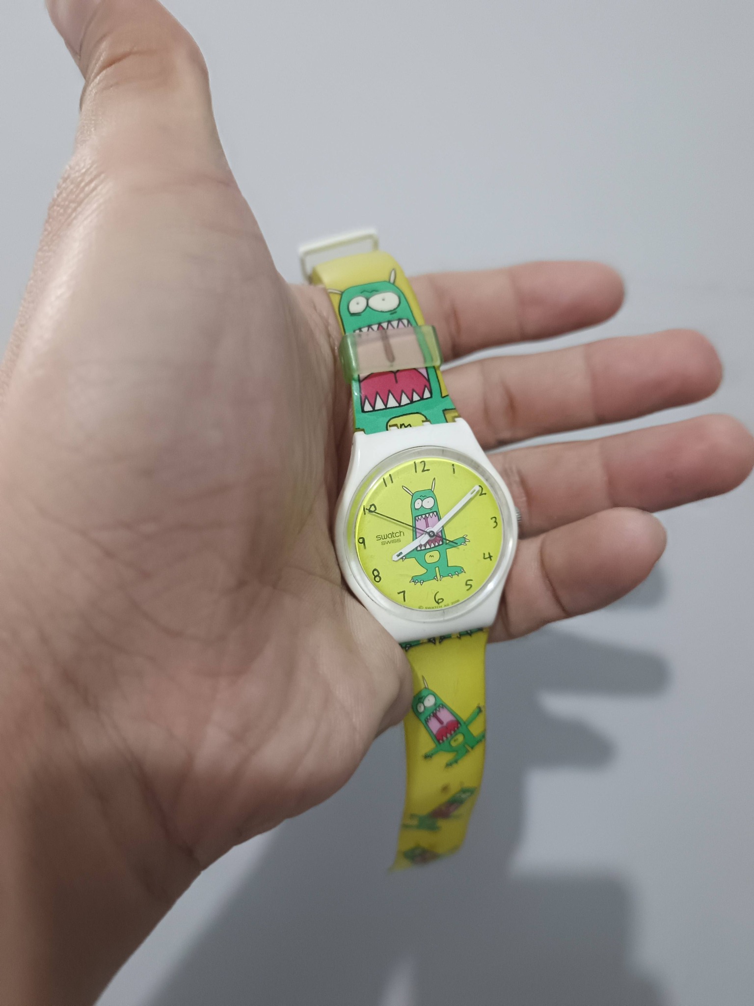 Swatch green monster design watch
