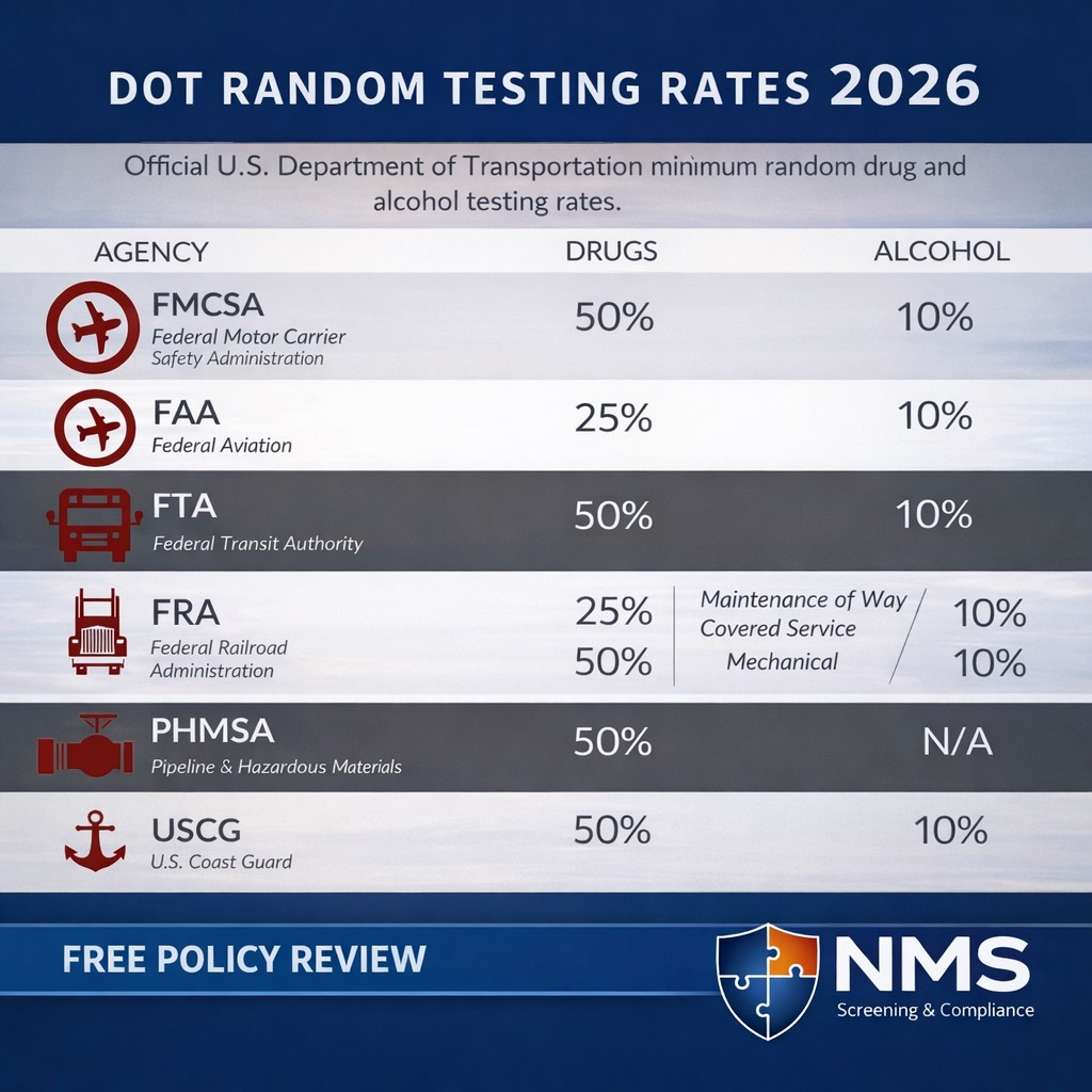 DOT Random Testing Rates... - NMS Management Services, Inc. | Facebook
