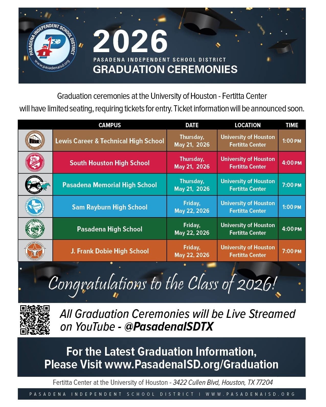#theCTHS Class of 2026 graduation will... - CTHS Pasadena ISD | Facebook